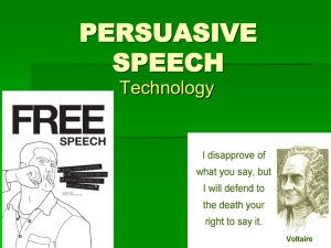 Preparing the Persuasive Speech