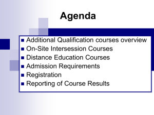 Additional Qualification courses