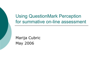 Using Perception QuestionMark for summative on-line