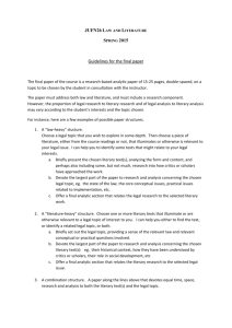 JUFN26 Law and Literature Spring 2015 Guidelines for the final