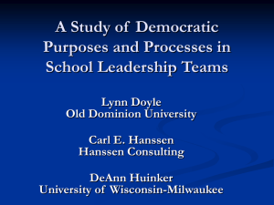 A Study of Democratic Purposes and Processes in School