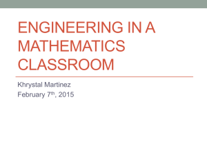 Engineering in a Mathematics Classroom