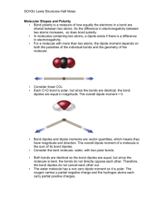 SCH3U Lewis Structures Half Notes Molecular Shapes and Polarity