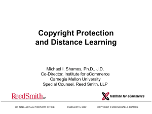 Copyright Protection and DIstance Learning