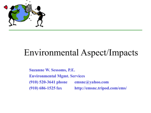 Environmental Aspect/Impacts