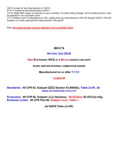 40 CFR Part 60, Subpart JJJJ, Table 1