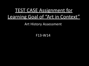 TEST CASE Assignment for Learning Goal of “Art in Context”