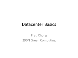 Datacenter Basics - UCSB Computer Science