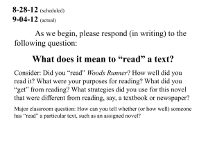 What does it mean to “read” a text?