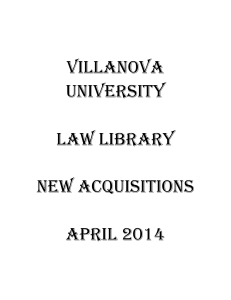 New Library Acquisitions – April 2014