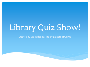 Library Quiz Show!