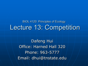 BIOL 4120: Principles of Ecology Lecture 12