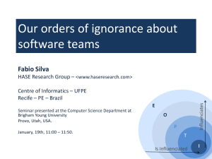 orders of ignorance on our research about software teams