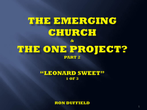 The Emerging Church PART 2 LEONARD sweet Ron Duffield