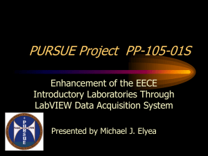 PURSUE Project PP-105-01S - Electrical & Computer Engineering