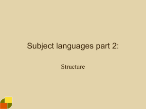 subject language structure