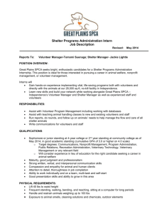 Shelter Programs Administration Intern Job Description Revised