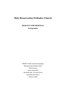 iconostasis iconography project - Holy Resurrection Orthodox Church
