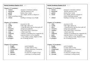 Hatchet Vocabulary Chapters 13-15 + /