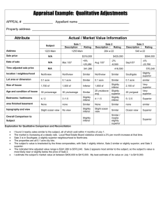 sample qualitative comparison chart