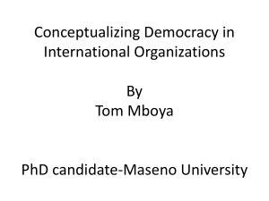 Conceptualizing Democracy in Regional Organizations