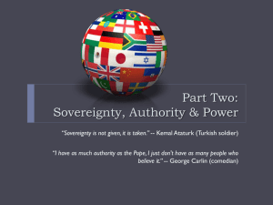 AP COGO Unit 1 Part 2 – Sovereignty, Authority & Power