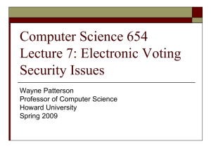 Lecture 7 - Electronic Voting - Spring 2010