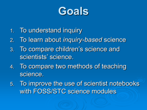 What is Inquiry in Science? Inquiry in Science