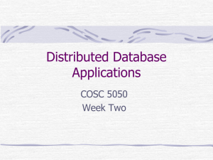 Distributed Database Applications