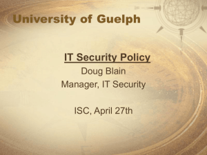 IT Security Policy - University of Guelph
