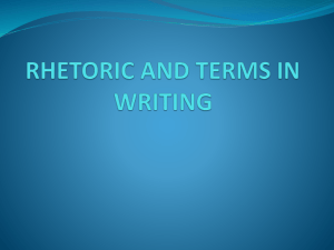 RHETORICAL TERMS and Analysis1A