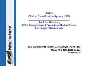 AHRQ Clinical Classification System (CCS