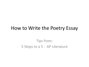How to Write the Poetry Essay