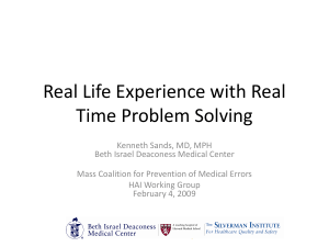 Real Life Experiences with Real Time Problem Solving