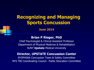Brian P. Rieger, PhD's talk about concussions in lacrosse