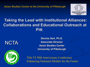 Collaborations and Educational Outreach at Pitt