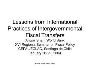 Fiscal Transfers for Equalization and Setting National