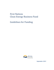 Guidelines for First Nations Clean Energy Business Fund