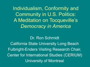 Individualism, Conformity and Community in U.S. Politics: A