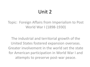 Unit 2 Chapter 2 Postwar Treaties and the League of Nations Power