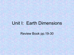 Unit I: Earth Dimensions