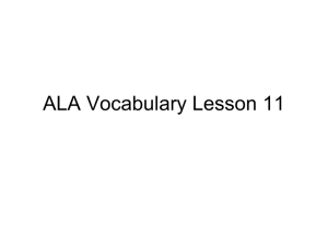 Vocabulary Lesson 11
