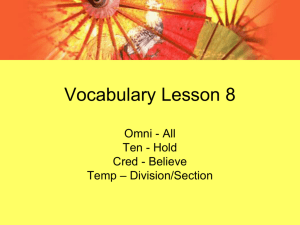 Vocabulary Lesson 8