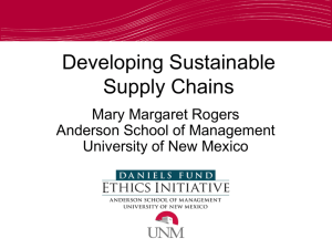 Developing Sustainable Supply Chains