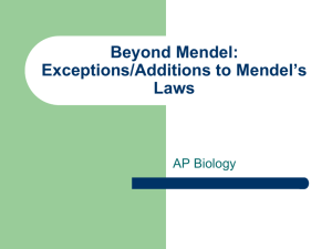 Exceptions to Mendel's Laws