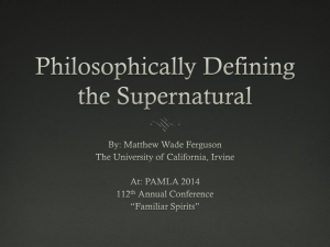 Philosophically Defining the Supernatural