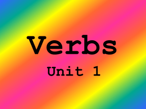 Verbs - Bonduel School District