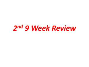 2 nd 9 Week Review