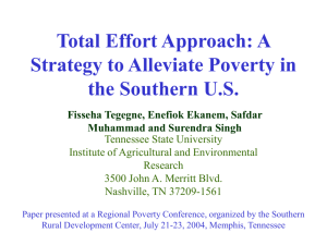 Total Effort Approach: A Strategy to Alleviate Poverty in the Southern