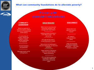 What can Community Foundations do to alleviate poverty 3